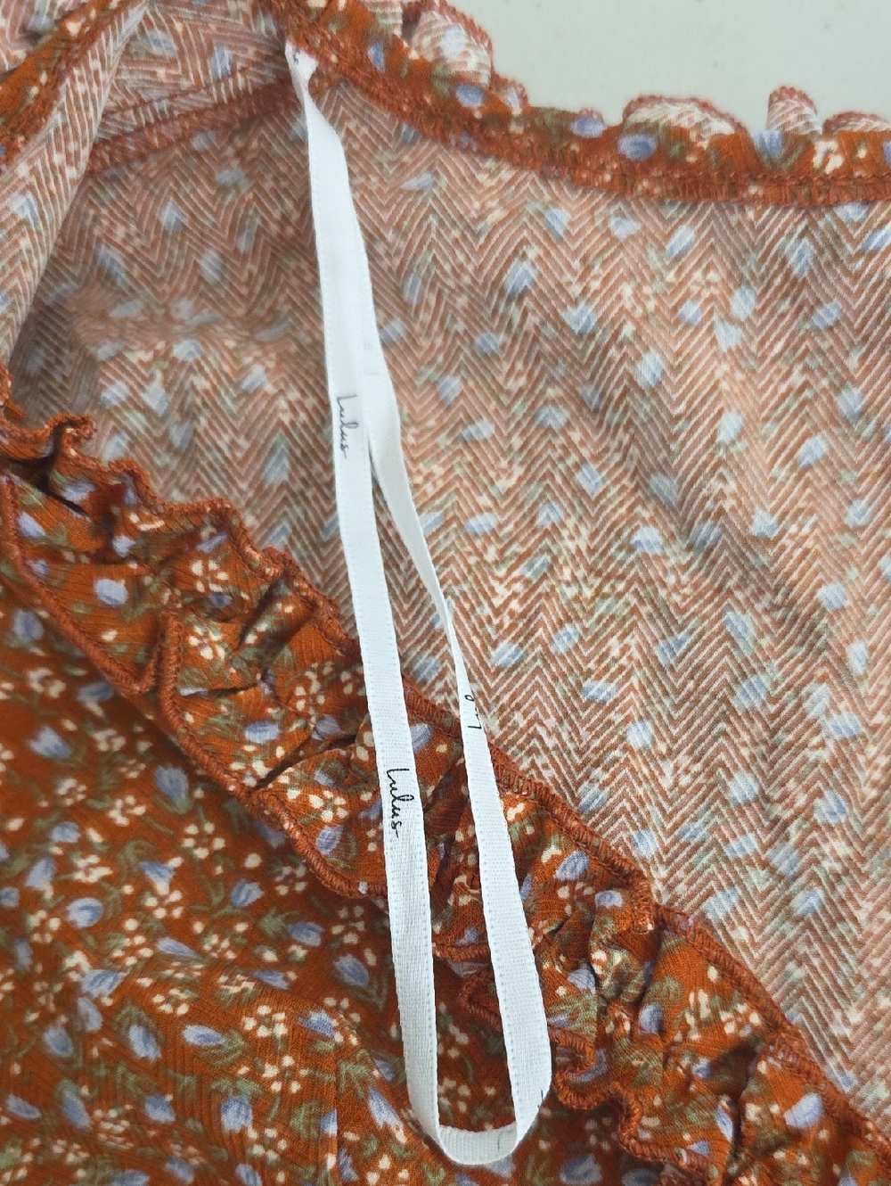 Lulus NWT  Romantic Ruffle Mini Dress |  Boho | Size XL - Picture 8 of 8